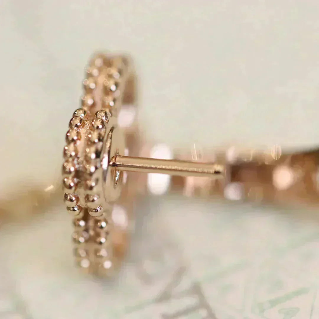 [Raffine]CLOVER MEDIUM 1 MOTIFS FUll DIAMOND EARRINGS