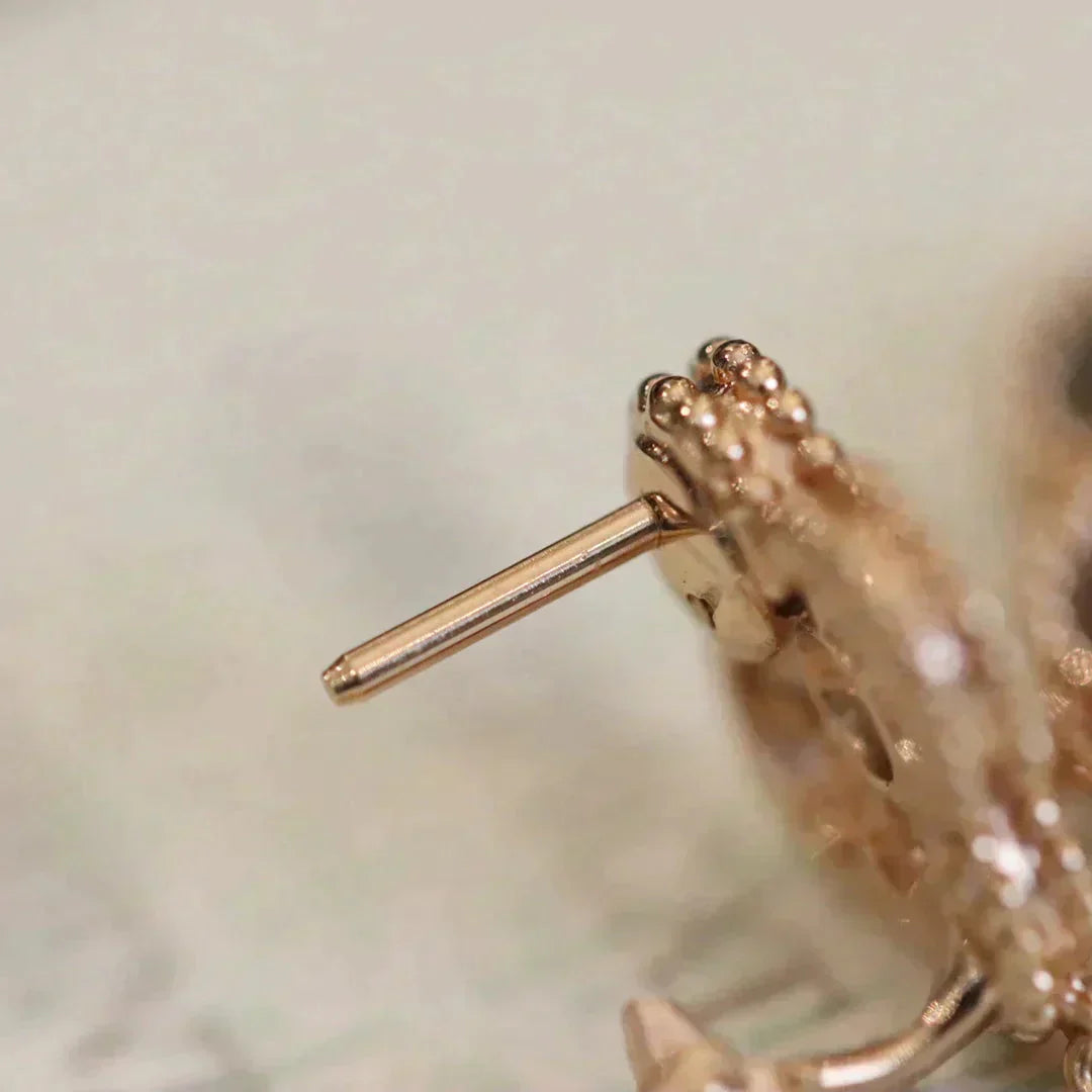 [Raffine]CLOVER MEDIUM 1 MOTIFS FUll DIAMOND EARRINGS