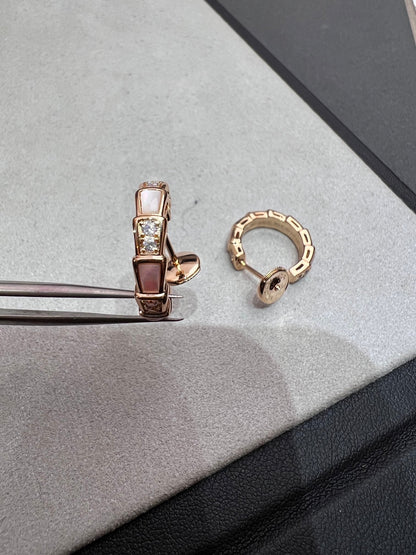 [Raffine]SERPENTI MOP PINK GOLD EARRINGS