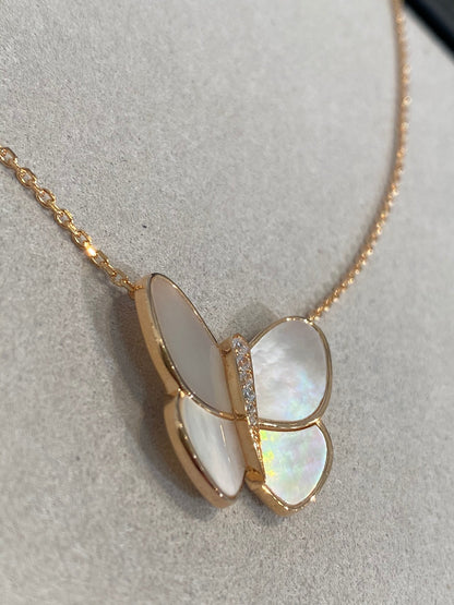 [Raffine] COLLAR DE MARIPOSA CON DIAMANTES Y MOPA DE ORO