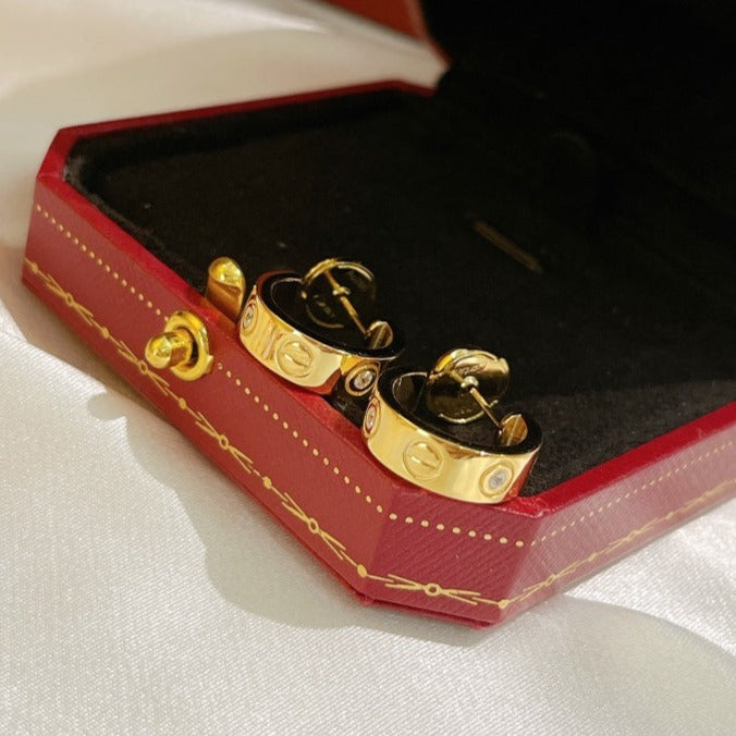 [Raffine]LOVE EARRINGS 5.7MM 2 DIAMONDS