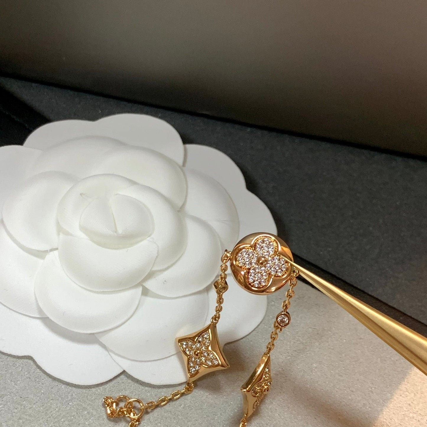 [Raffine]STAR AND SUN 4 MOTIFS GOLD DIAMONDS BRACELET