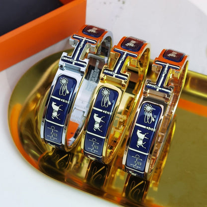 [Raffine]H COUVERTURES DARK BLUE BRACELET