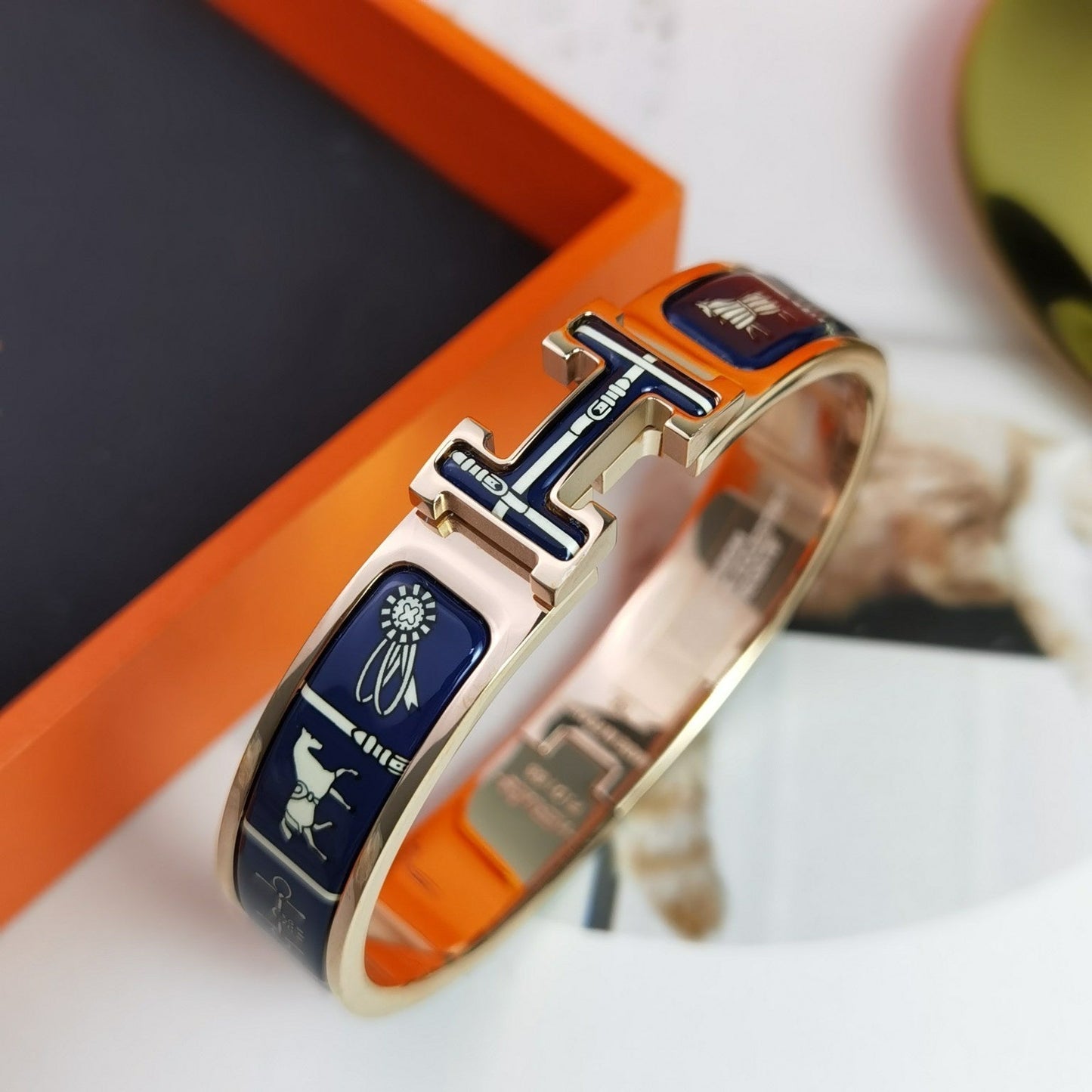 [Raffine]H COUVERTURES DARK BLUE BRACELET