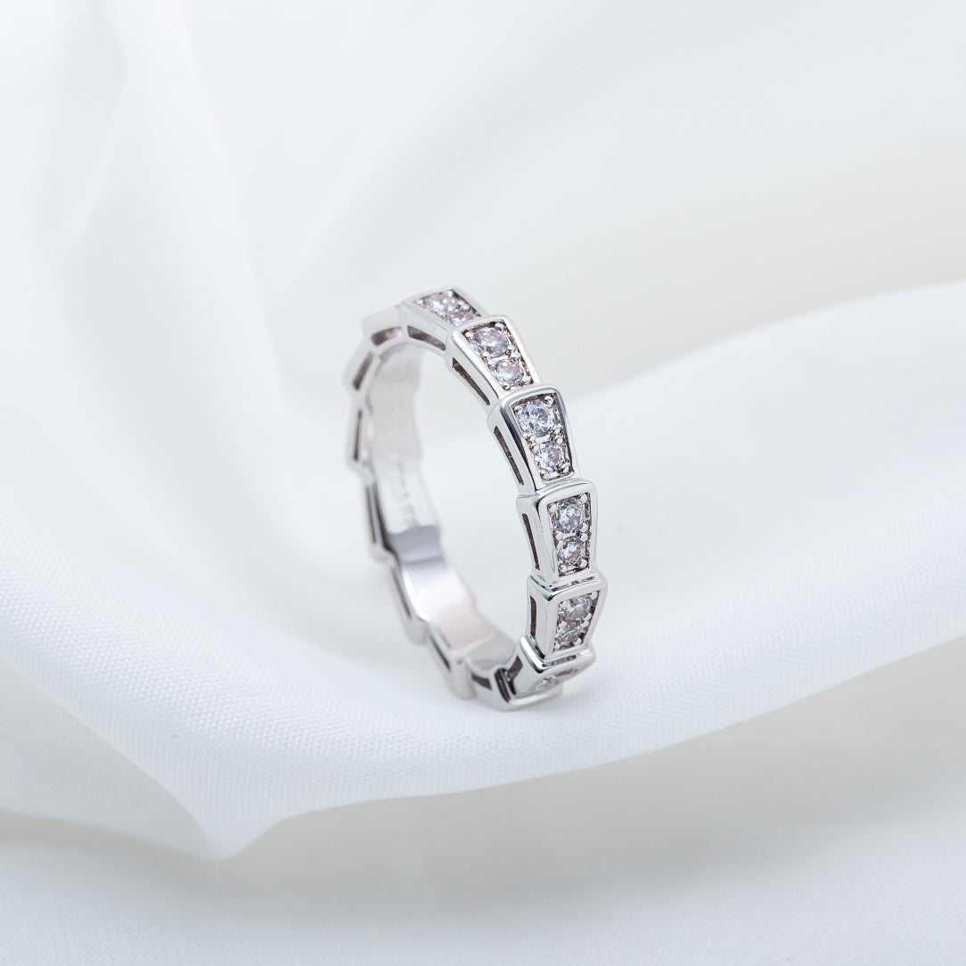 [Raffine]SERPENTI RING SILVER DIAMOND PAVED 3MM