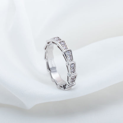 [Raffine]SERPENTI RING SILVER DIAMOND PAVED 3MM