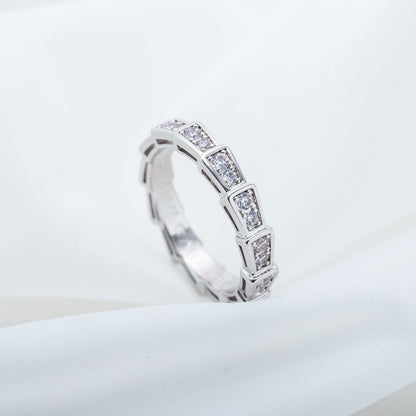 [Raffine]SERPENTI RING SILVER DIAMOND PAVED 3MM