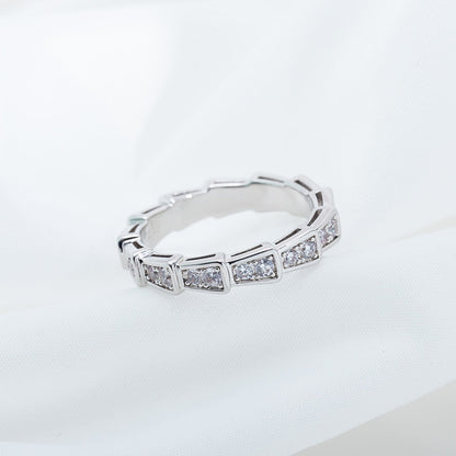 [Raffine]SERPENTI RING SILVER DIAMOND PAVED 3MM