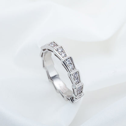 [Raffine]SERPENTI RING SILVER DIAMOND PAVED 3MM