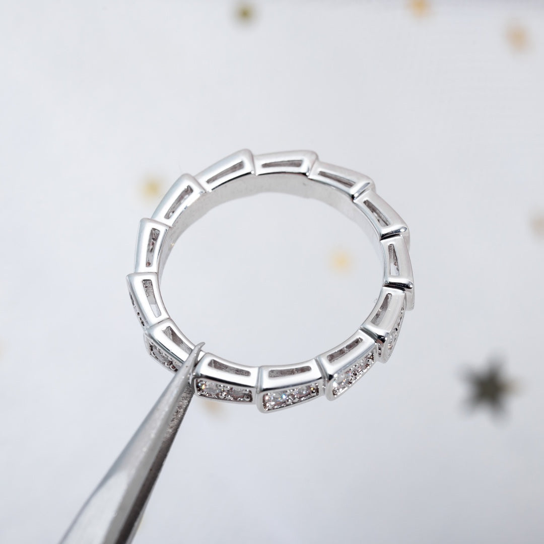 [Raffine]SERPENTI RING SILVER DIAMOND PAVED 3MM