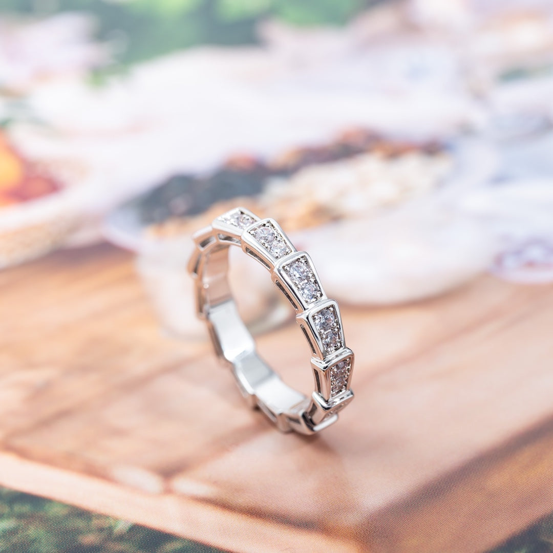 [Raffine]SERPENTI RING SILVER DIAMOND PAVED 3MM
