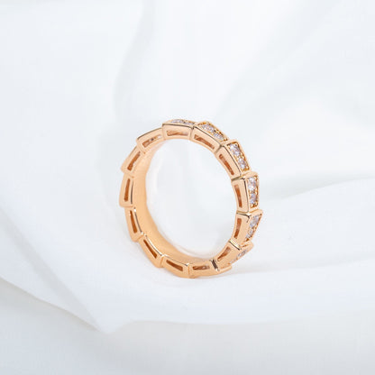 [Raffine]Anillo Serpenti Oro Rosa Pavé Diamantes 3mm