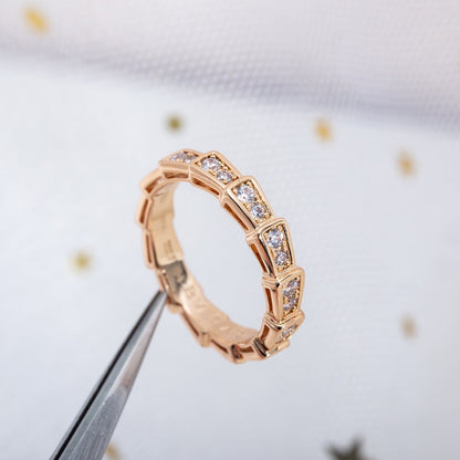 [Raffine]Anillo Serpenti Oro Rosa Pavé Diamantes 3mm