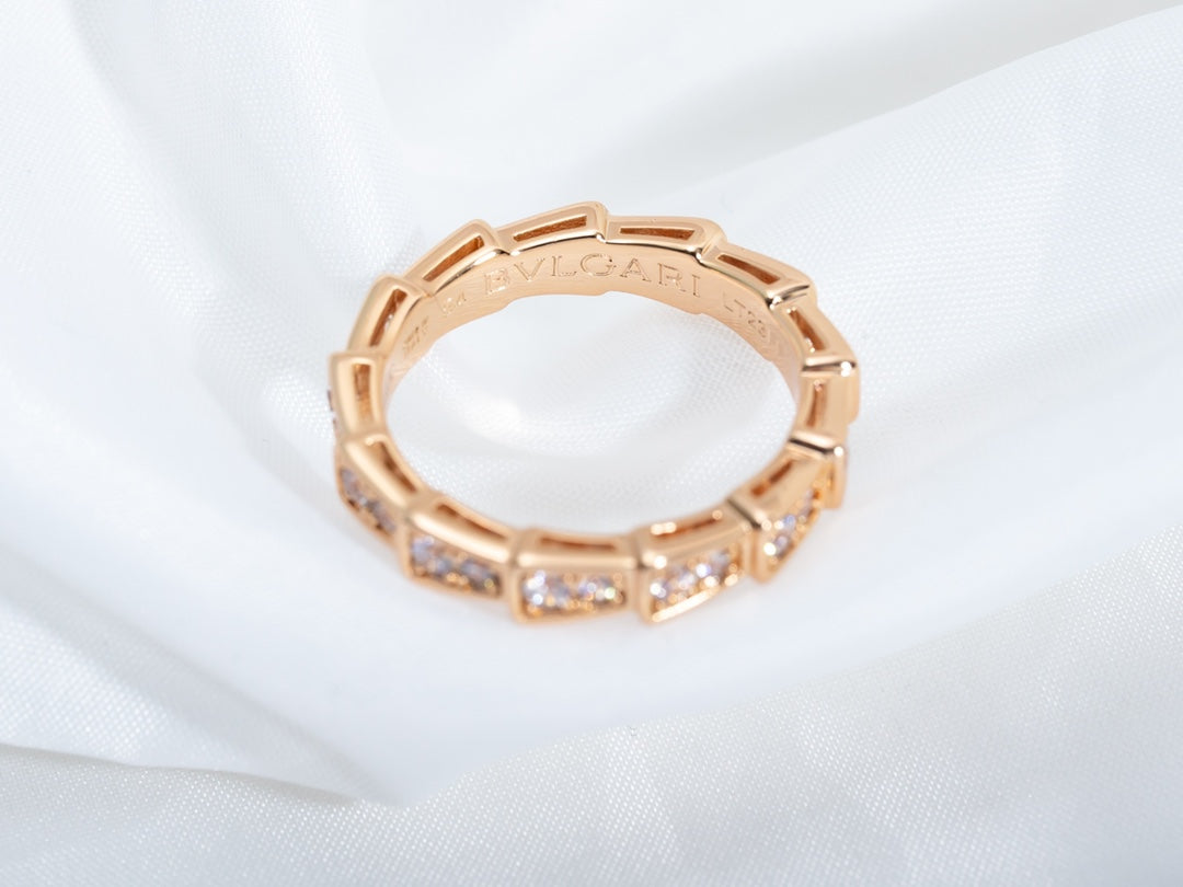 [Raffine]Anillo Serpenti Oro Rosa Pavé Diamantes 3mm