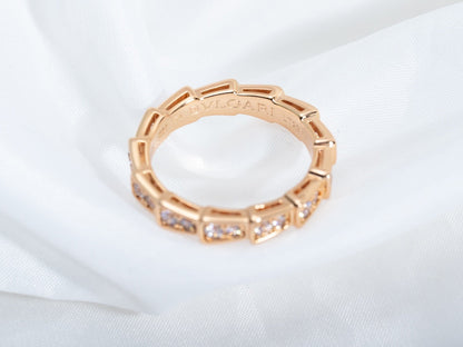 [Raffine]Anillo Serpenti Oro Rosa Pavé Diamantes 3mm