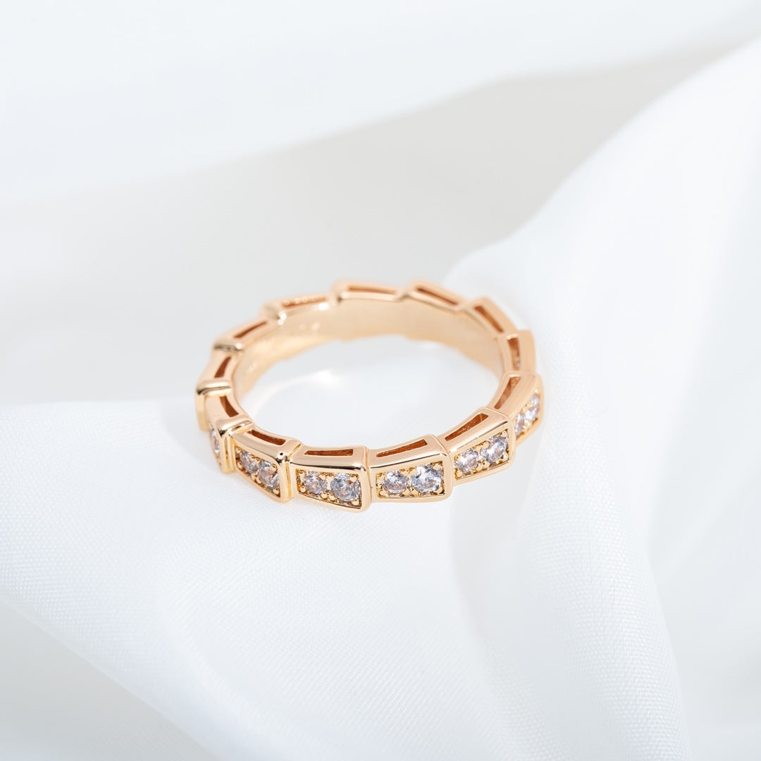 [Raffine]Anillo Serpenti Oro Rosa Pavé Diamantes 3mm