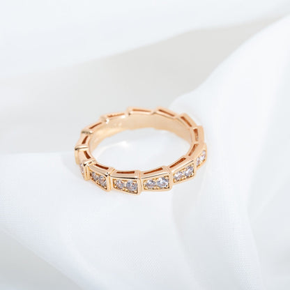 [Raffine]Anillo Serpenti Oro Rosa Pavé Diamantes 3mm
