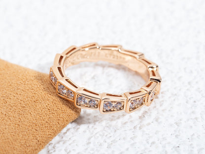 [Raffine]Anillo Serpenti Oro Rosa Pavé Diamantes 3mm
