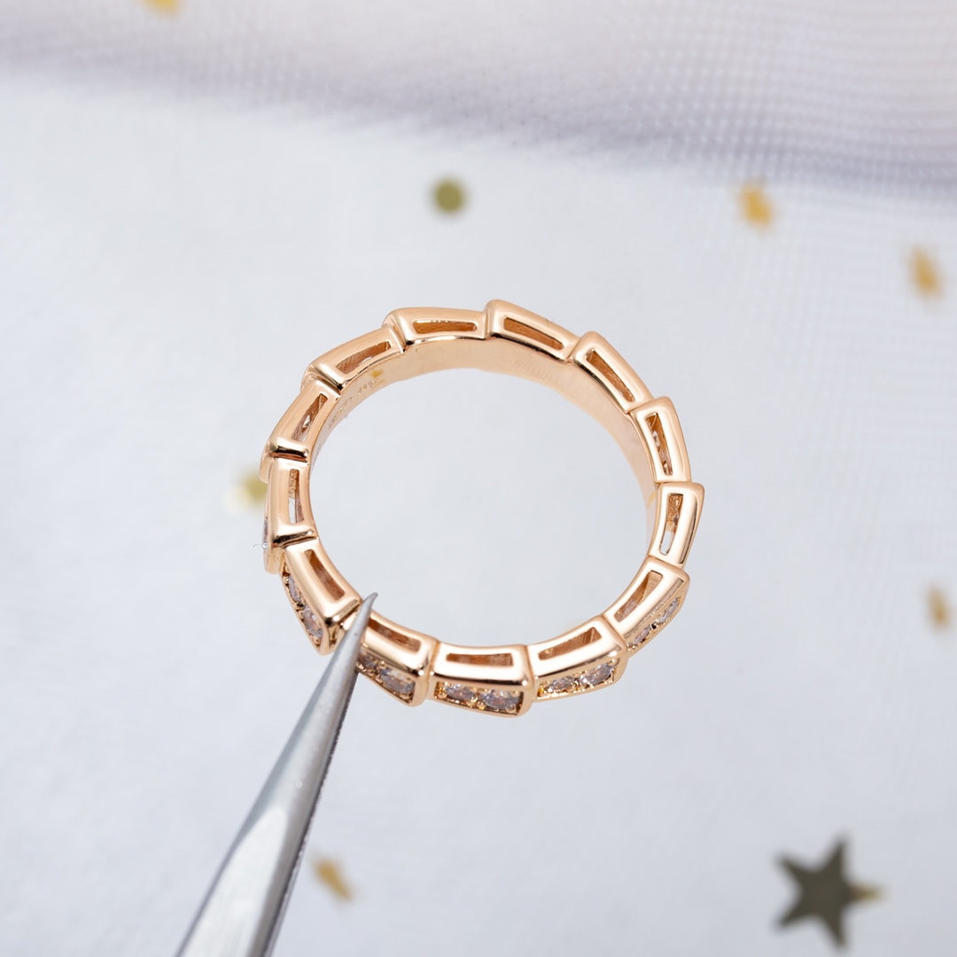 [Raffine]Anillo Serpenti Oro Rosa Pavé Diamantes 3mm