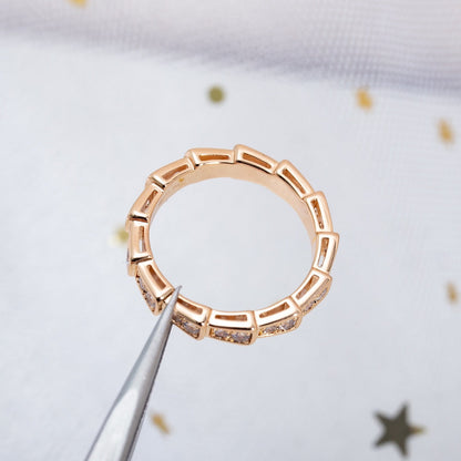 [Raffine]Anillo Serpenti Oro Rosa Pavé Diamantes 3mm