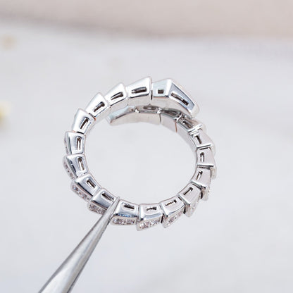 [Raffine]Anillo Serpenti Plata Diamante Pavé 4mm