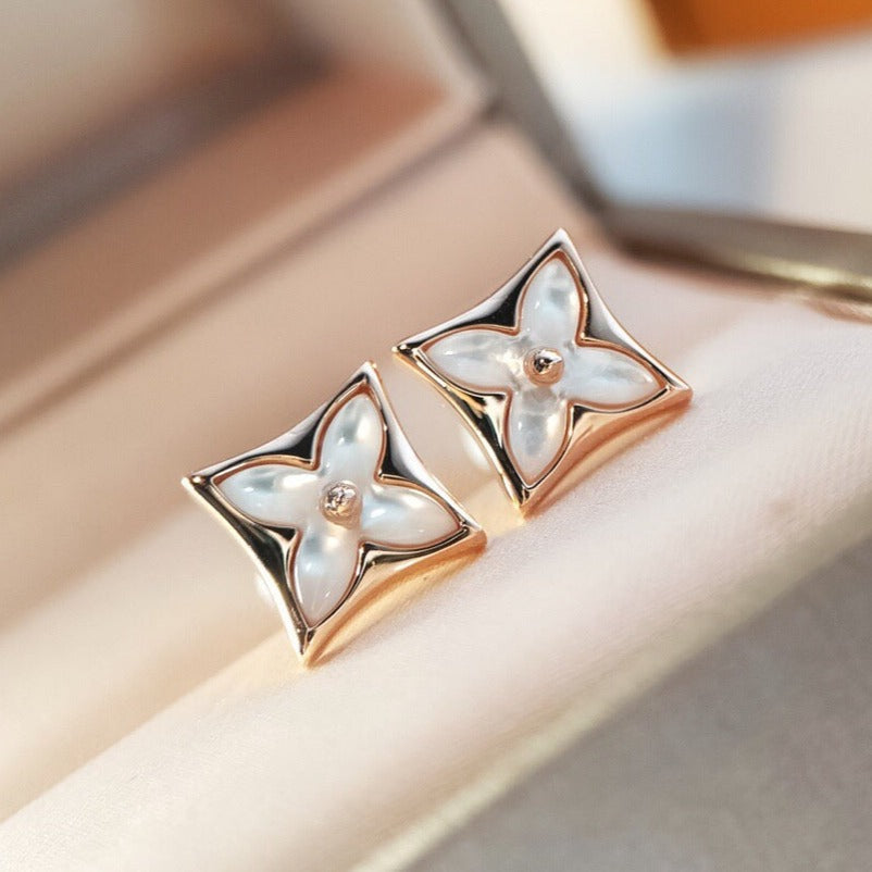 [Raffine]STAR MOP PINK GOLD EARRINGS