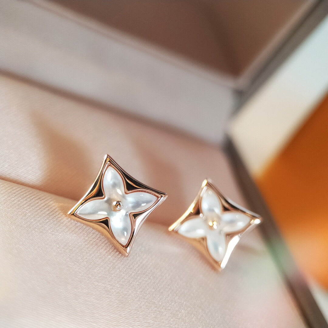 [Raffine]STAR MOP PINK GOLD EARRINGS