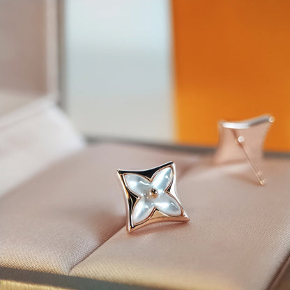 [Raffine]STAR MOP PINK GOLD EARRINGS