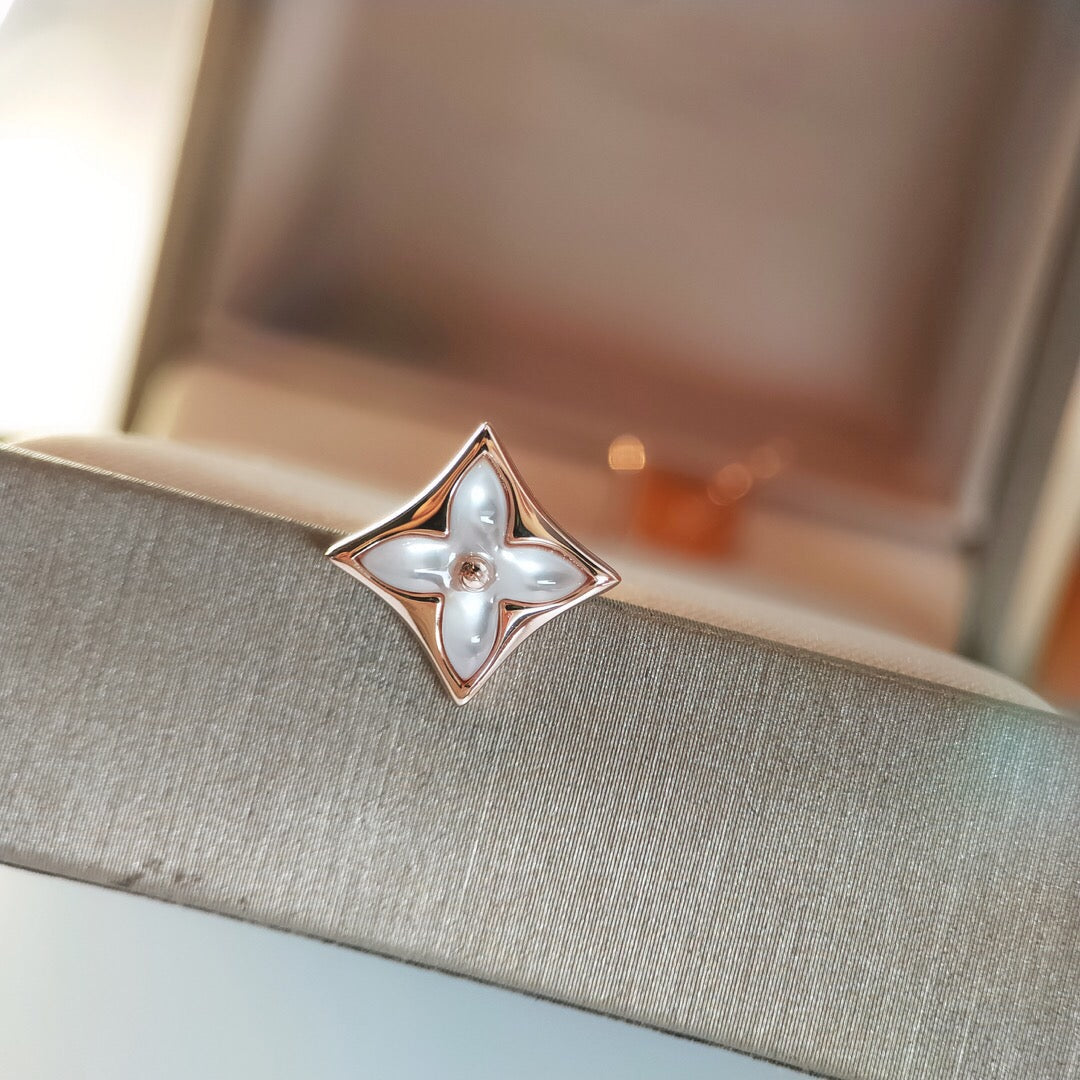 [Raffine]STAR MOP PINK GOLD EARRINGS