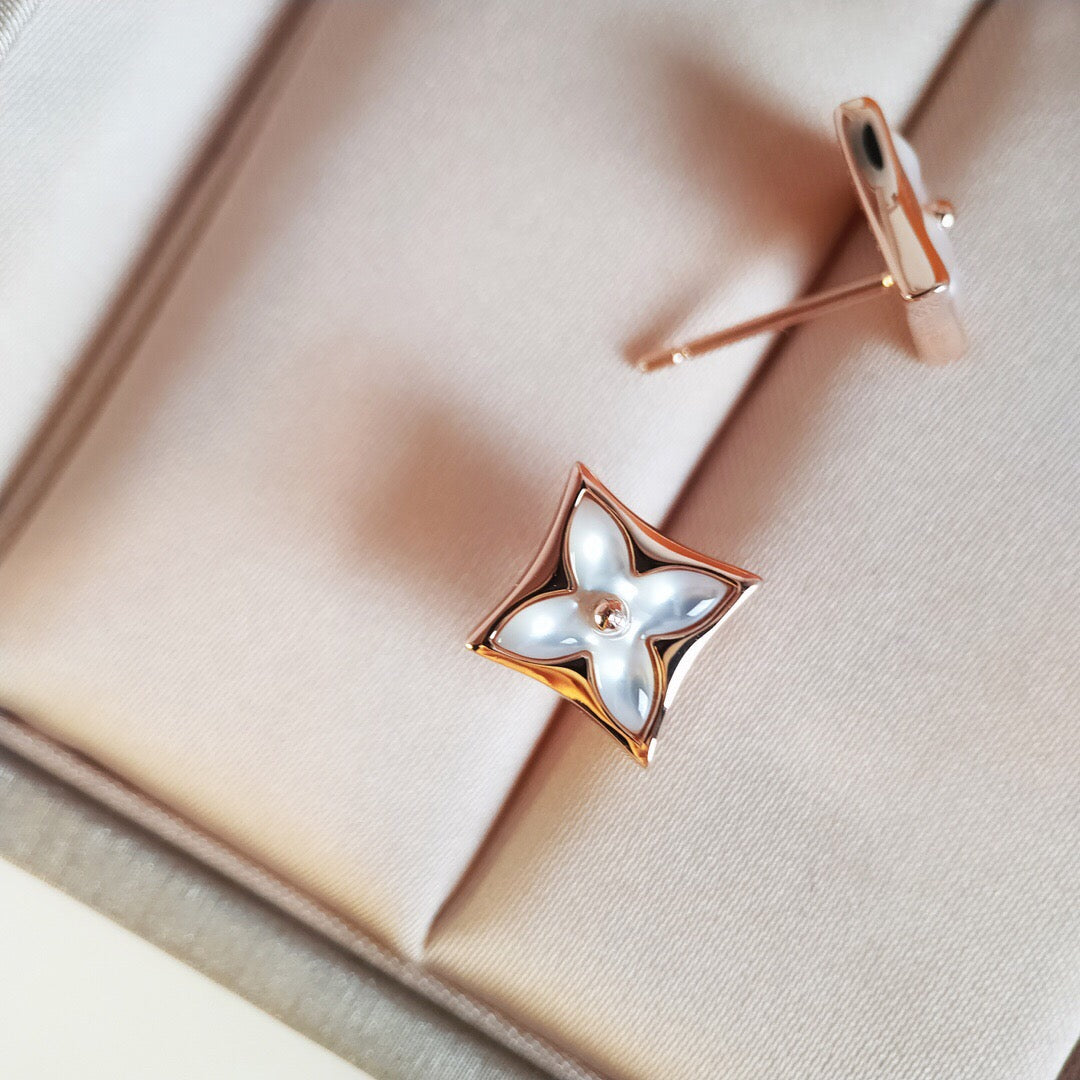 [Raffine]STAR MOP PINK GOLD EARRINGS