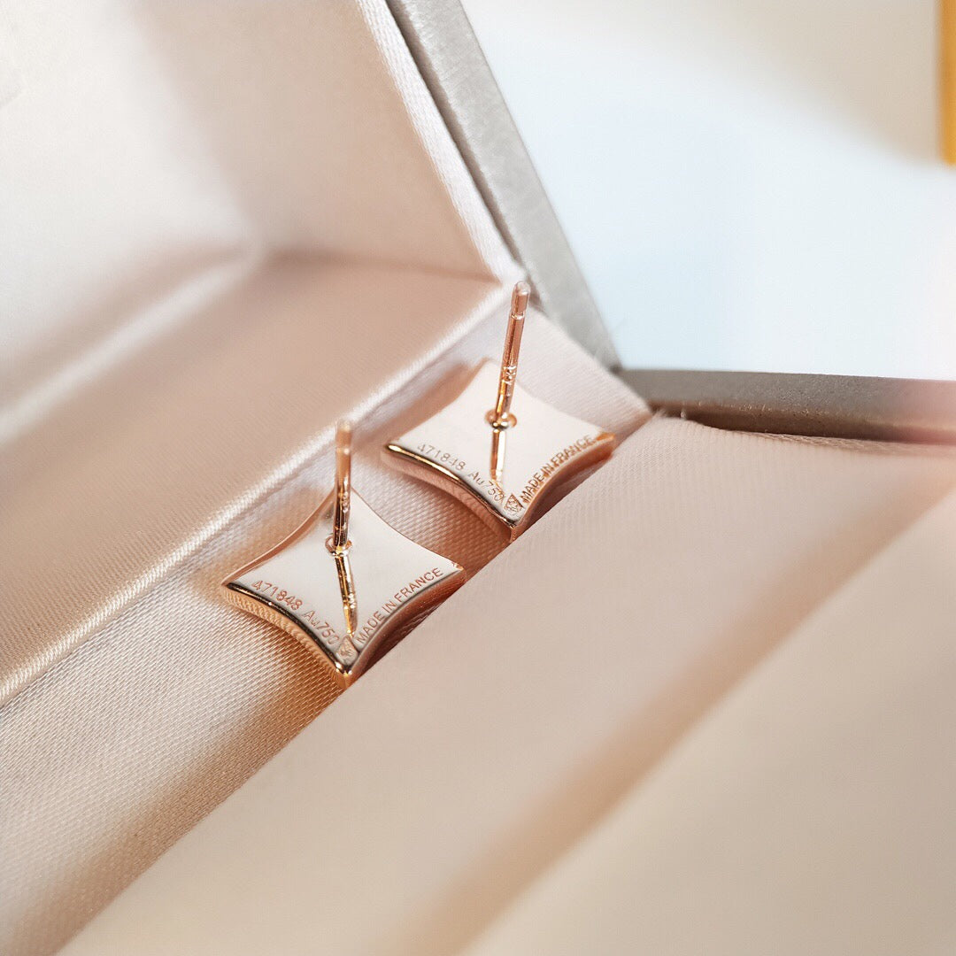 [Raffine]STAR MOP PINK GOLD EARRINGS