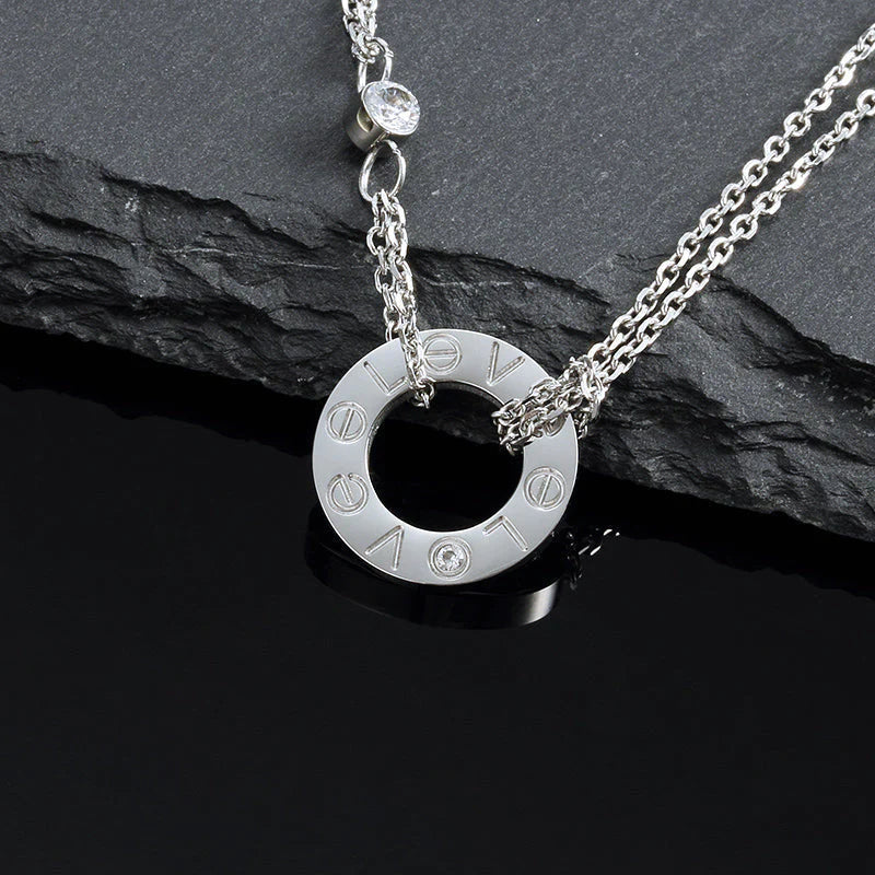 [Raffine] COLLAR DE AMOR 16MM 2 DIAMANTES