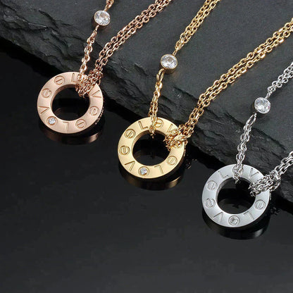 [Raffine] COLLAR DE AMOR 16MM 2 DIAMANTES