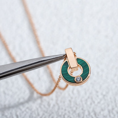 [Raffine]GARI NECKLACE PINK GOLD MALACHITE