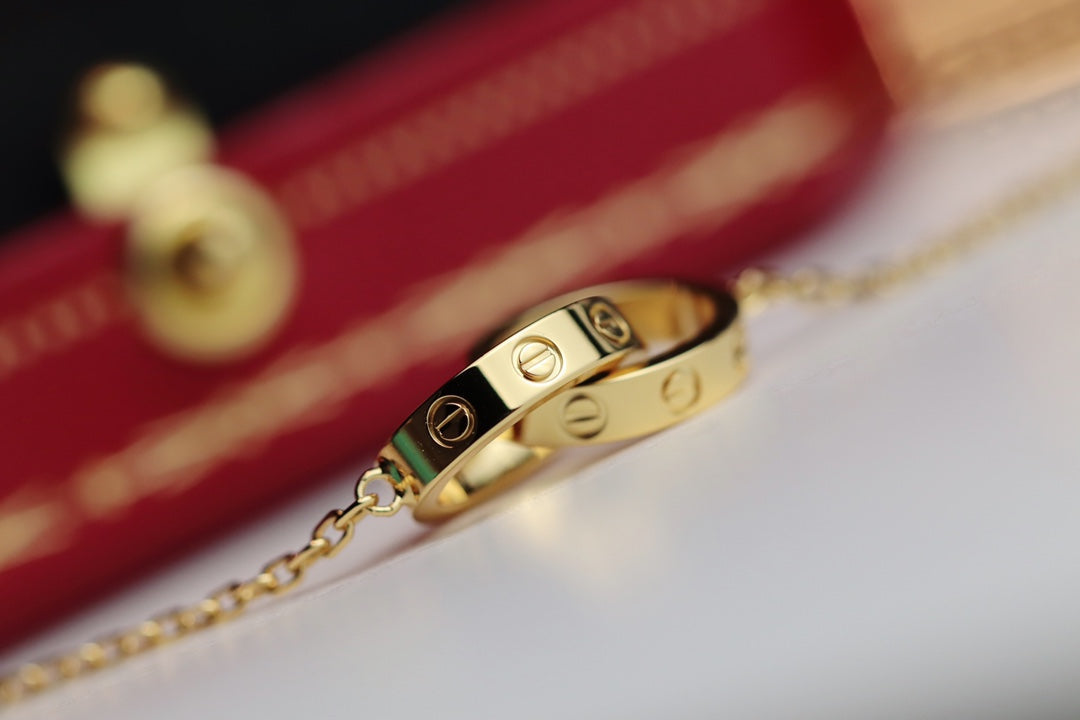 [Raffine]COLLAR AMOR DOBLE ANILLO ORO