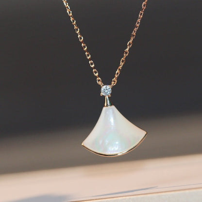 [Raffine]DREAM NECKLACE WHITE MOP PINK GOLD 1 DIAMOND