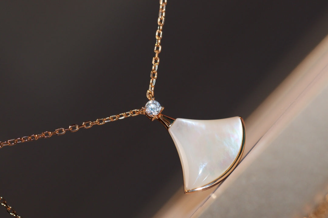 [Raffine]DREAM NECKLACE WHITE MOP PINK GOLD 1 DIAMOND