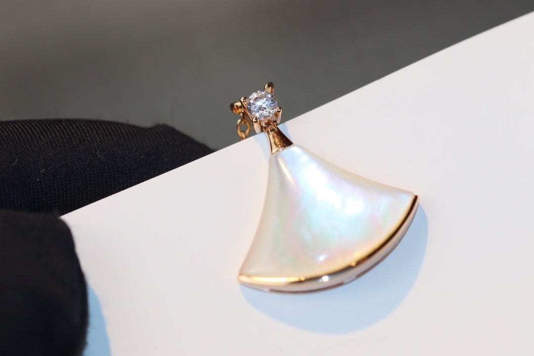[Raffine]DREAM NECKLACE WHITE MOP PINK GOLD 1 DIAMOND