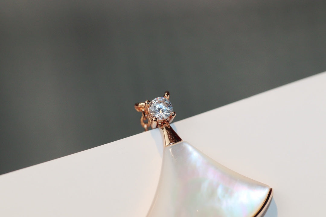 [Raffine]DREAM NECKLACE WHITE MOP PINK GOLD 1 DIAMOND