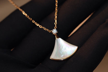 [Raffine]DREAM NECKLACE WHITE MOP PINK GOLD 1 DIAMOND
