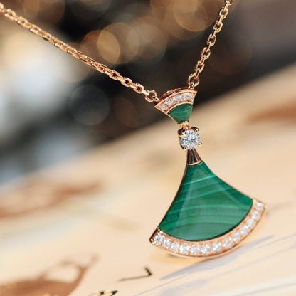 [Raffine] COLLAR DE SUEÑO MALAQUITA DIAMANTE