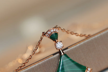 [Raffine] COLLAR DE SUEÑO MALAQUITA DIAMANTE