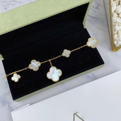[Raffine]MAGIC CLOVER MOP GOLD BRACELET 5 MOTIFS