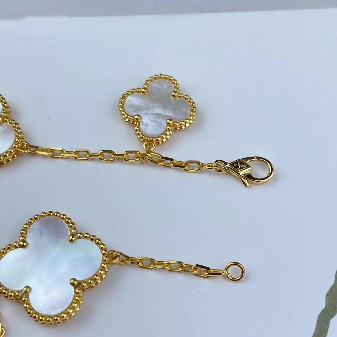 [Raffine]MAGIC CLOVER MOP GOLD BRACELET 5 MOTIFS