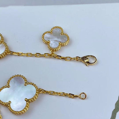 [Raffine]MAGIC CLOVER MOP GOLD BRACELET 5 MOTIFS