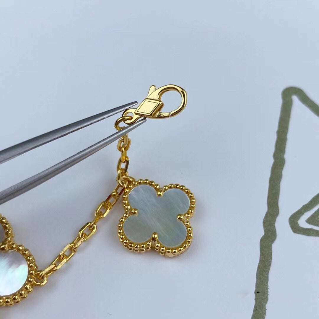 [Raffine]MAGIC CLOVER MOP GOLD BRACELET 5 MOTIFS