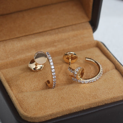 [Raffine]JUSTE EARRINGS 12.75MM PINK GOLD DIAMOND