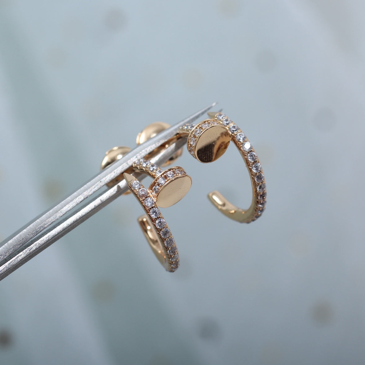 [Raffine]JUSTE EARRINGS 12.75MM PINK GOLD DIAMOND
