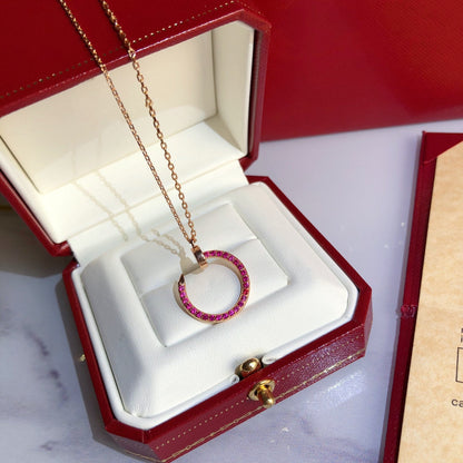 [Raffine]JUSTE NECKLACE GOLD RED DIAMONDS