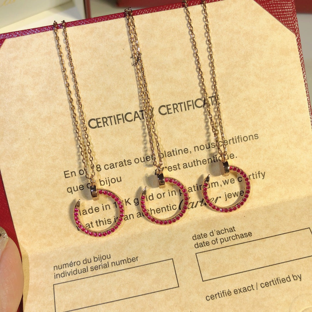 [Raffine]JUSTE NECKLACE GOLD RED DIAMONDS